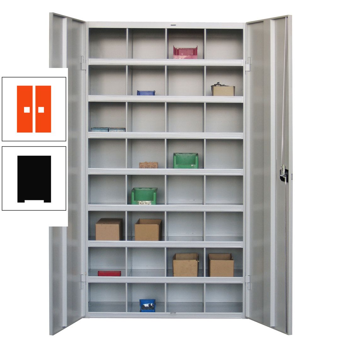 Fächerschrank - Sortierstation - Büroschrank - 32 Fächer - 1.800 x 1.000 x 530 mm (HxBxT) - Materialschrank - anthrazitgrau