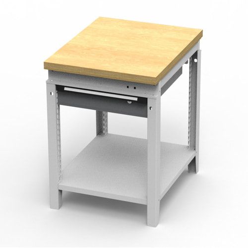 OTTOKIND Werkbank - Arbeitsplatte bündig - 850 x 605 x 750 mm (HxBxT) - Schublade - Ablageboden - lichtgrau