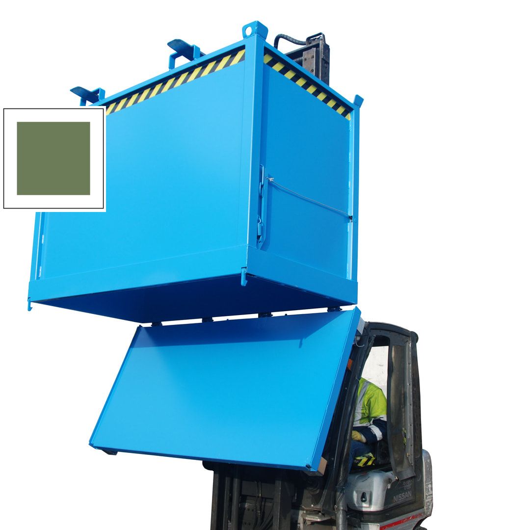 BAUER Klappbodenbehälter - 1.000 l Volumen - 1.250 kg - kranbar - feuerrot