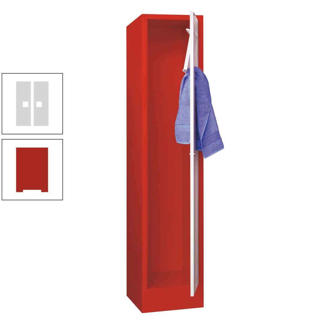 Wäschesammelschrank - 1.850 x 400 x 500 mm (HxBxT) - Sockel - Zylinderschloss - anthrazitgrau