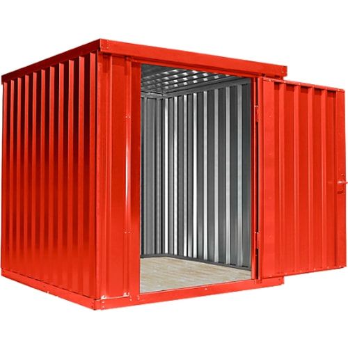 Lagercontainer, Materialcontainer, Baucontainer, Container, Gerätehaus, 2.150 x 2.100 x 2.170 mm (HxBxT), Holzfußboden, montiert, Farbe signalgelb