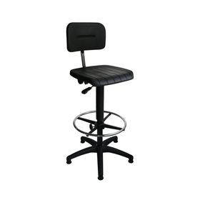 Arbeitsstuhl mit Fußring - Bürostuhl - Rückenlehne klein - Gleiter - Sitzmaterial wählbar