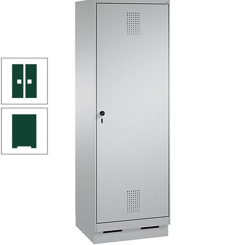 Doppel-Spind, Garderobenschrank, 1 Tür für 2 Abteile a 300 mm, Korpus anthrazitgrau, Türen anthrazitgrau, 1.800 x 600 x 500 mm (HxBxT)