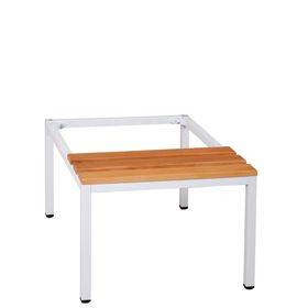 Untergestell, Sitzbank, Garderobenuntergestell, 400 x 885 x 800 mm (HxBxT), Gestellfarbe: lichtgrau, Sitzleisten: Buche