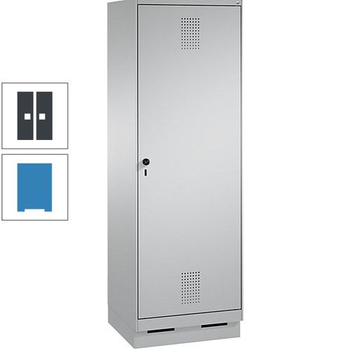 Doppel-Spind, Garderobenschrank, 1 Tür für 2 Abteile a 300 mm, Korpus anthrazitgrau, Türen anthrazitgrau, 1.800 x 600 x 500 mm (HxBxT)
