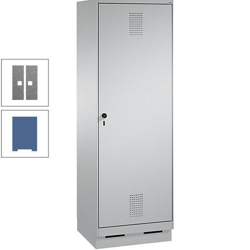 Doppel-Spind, Garderobenschrank, 1 Tür für 2 Abteile a 300 mm, Korpus anthrazitgrau, Türen anthrazitgrau, 1.800 x 600 x 500 mm (HxBxT)