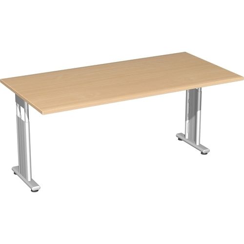 Schreibtisch - C-Fuß Flex - Bürotisch - höhenverstellbar - 820 x 1.200 x 800 mm (HxBxT) - Dekor Ahorn - Gestell silber