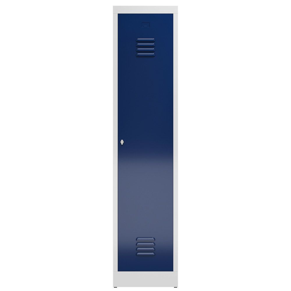 Garderobenschrank, Garderobenspind, 1 Abteil, Abteiltrennwand, 1.800 x 415 x 500 mm (HxBxT), Stahl, Drehriegel, Korpus: lichtgrau, Front: anthrazit