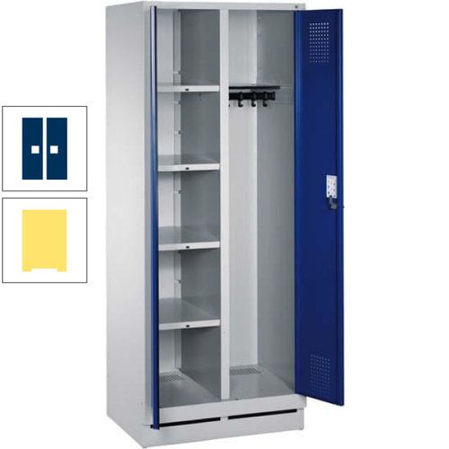 Mehrzweckschrank, Doppeltüren, Füße, 2 Abteile a 300 mm, Korpus anthrazitgrau, Tür anthrazitgrau, 1.800 x 600 x 500 mm (HxBxT)