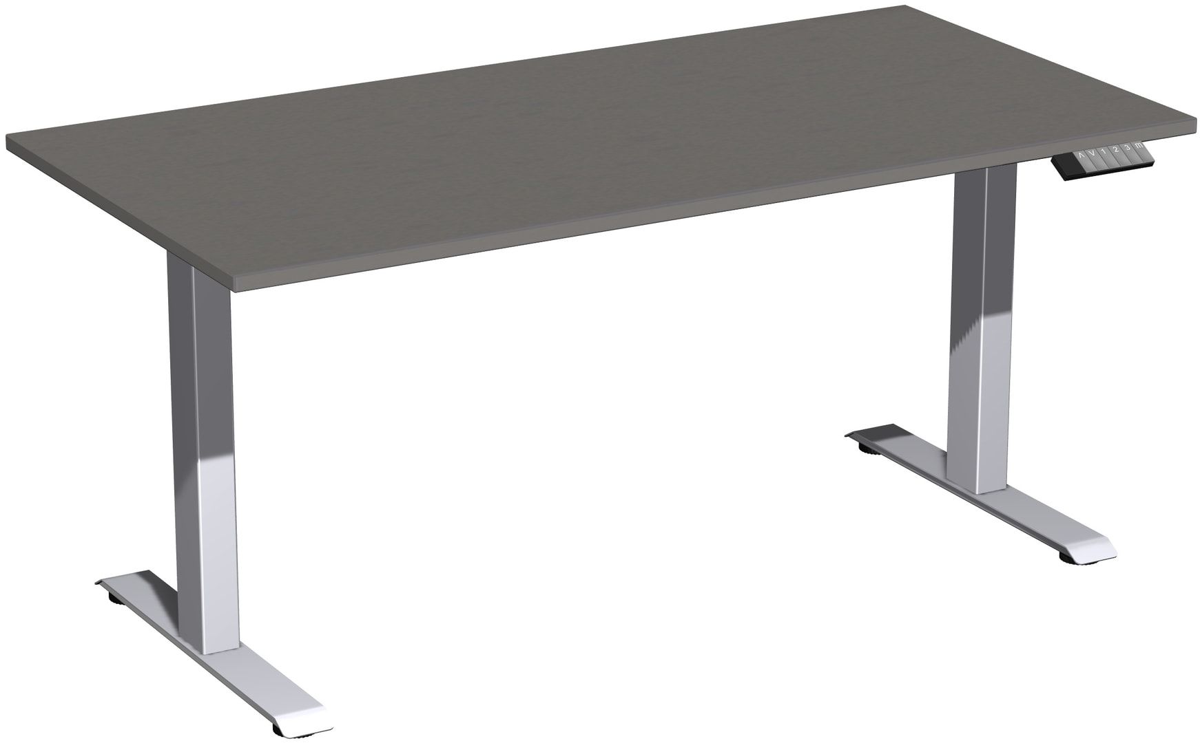 Schreibtisch, Elevate Basic, elektronisch höhenverstellbar, 730 - 1.230 x 1.200 x 800 mm (HxBxT), Gestell anthrazit, Dekor Ahorn