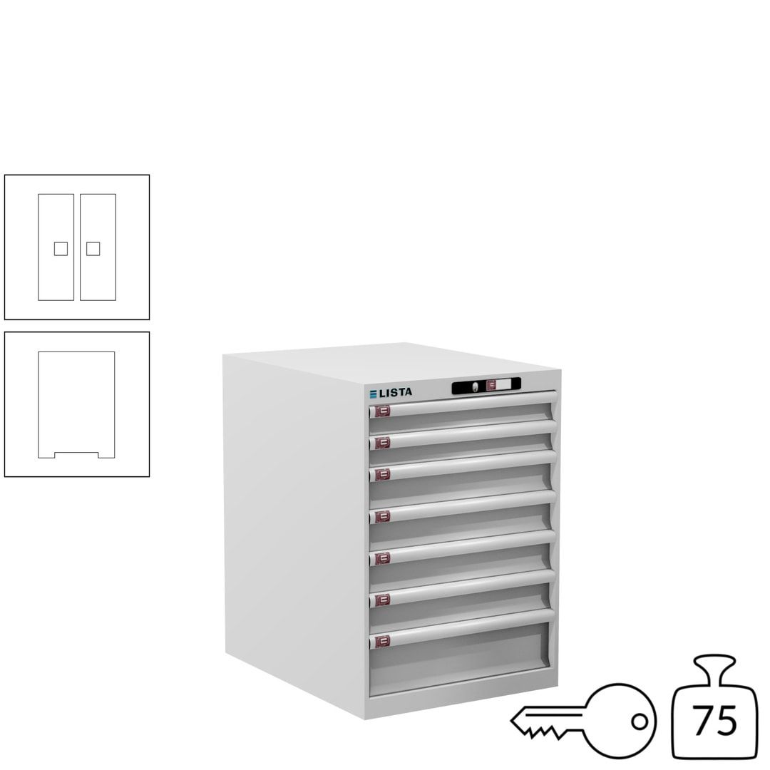 Lista Schubladenschrank - 14.367.010 - 800x564x725 mm (HxBxT) - 7 Schubladen - 75 kg - Key Lock - lichtblau (RAL 5012)