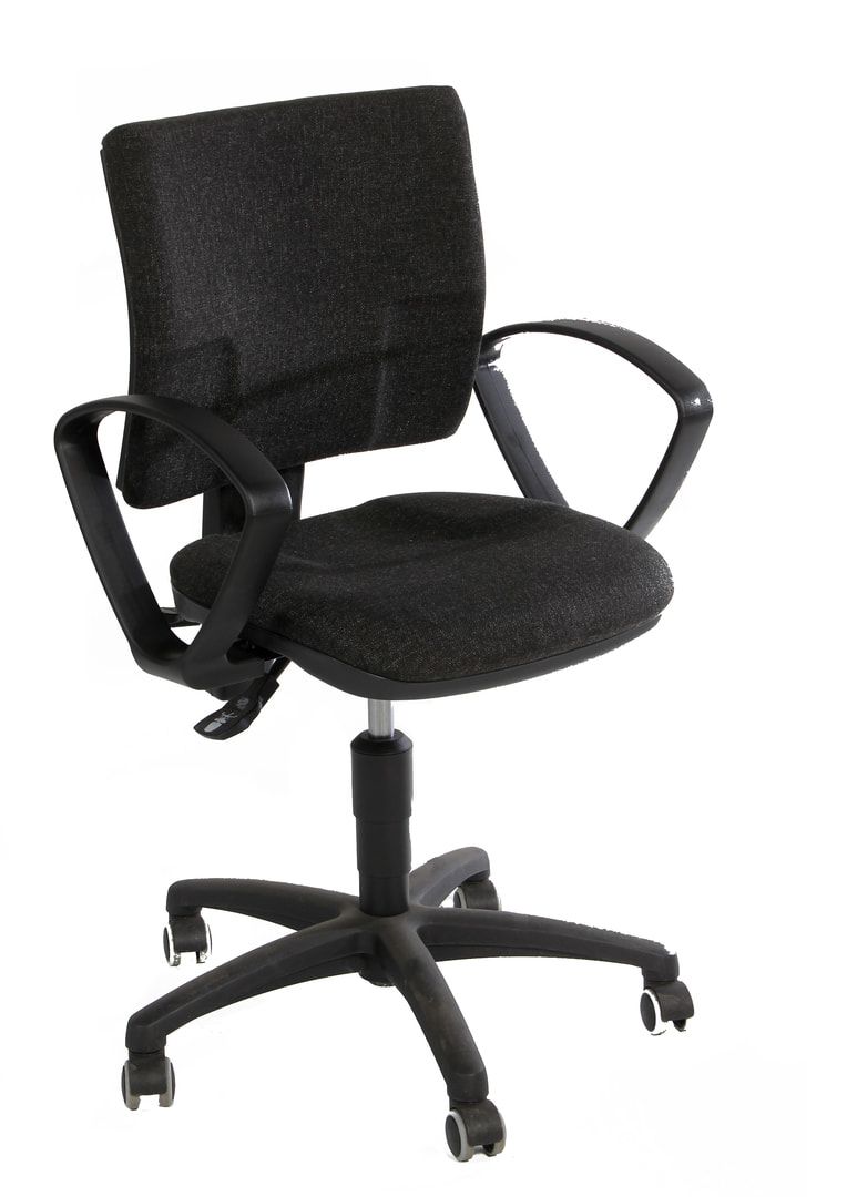 Bürodrehstuhl, stufenlos verstellbar, Sicherheitsdoppelrollen, Formpolster, bis 110 kg, 1.030 x 460 x 450 mm (HxBxT), Gestell schwarz, Sitz anthrazit