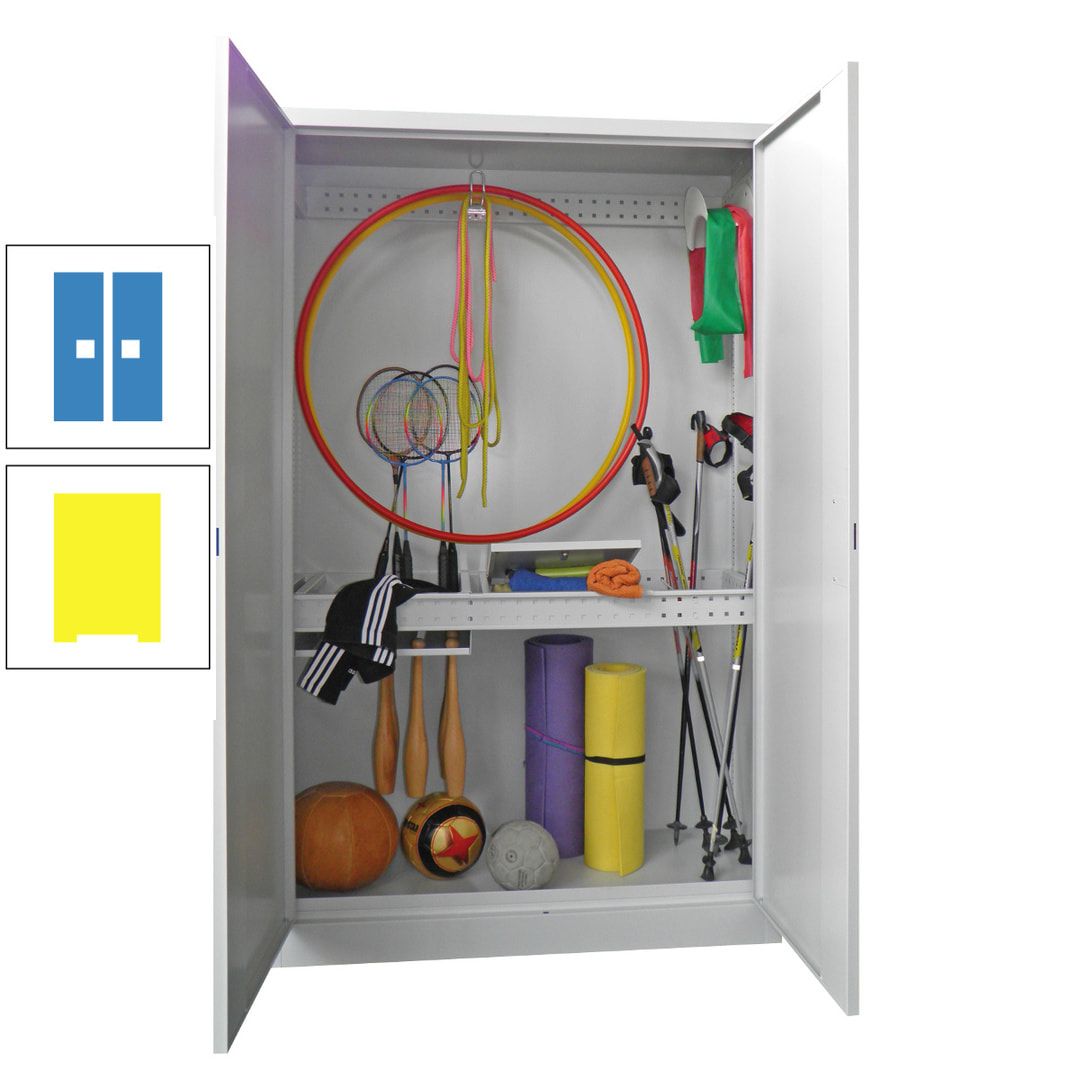 Sportschrank - Vollblechtüren - Variante 1 - 1.950x1.200x500 mm (HxBxT) - anthrazitgrau