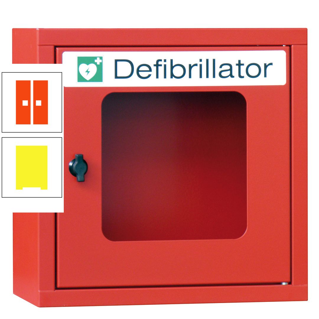 Defibrillatorenschrank - 400 x 400 x 200 mm (HxBxT) - Sichtfenster - anthrazitgrau