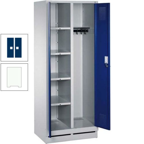 Mehrzweckschrank, Doppeltüren, Füße, 2 Abteile a 300 mm, Korpus anthrazitgrau, Tür anthrazitgrau, 1.800 x 600 x 500 mm (HxBxT)