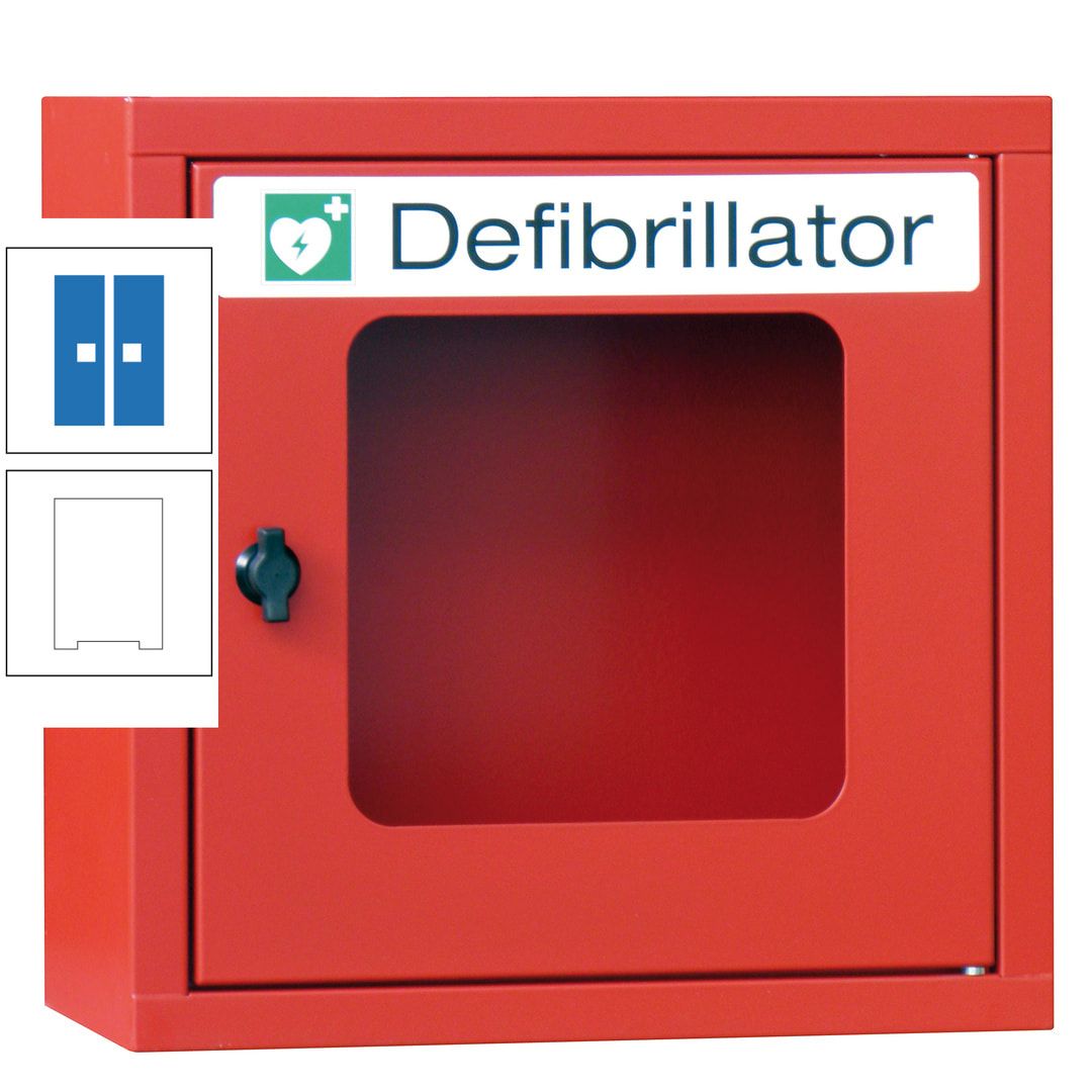 Defibrillatorenschrank - 400 x 400 x 200 mm (HxBxT) - Sichtfenster - anthrazitgrau