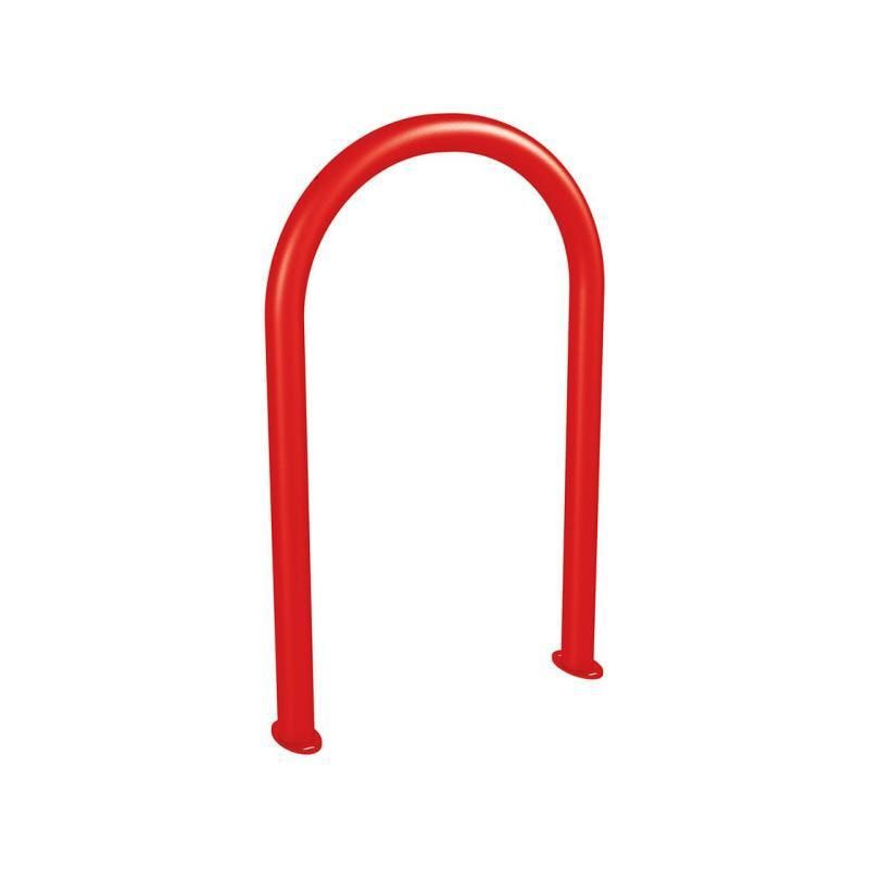 Fahrradbügel, Anlehnbügel, Büroklammerform, universell, Stahlrohr, auf Bodenplatten, 1.000 x 625 mm (HxB), beschichtet, Farbe wählbar
