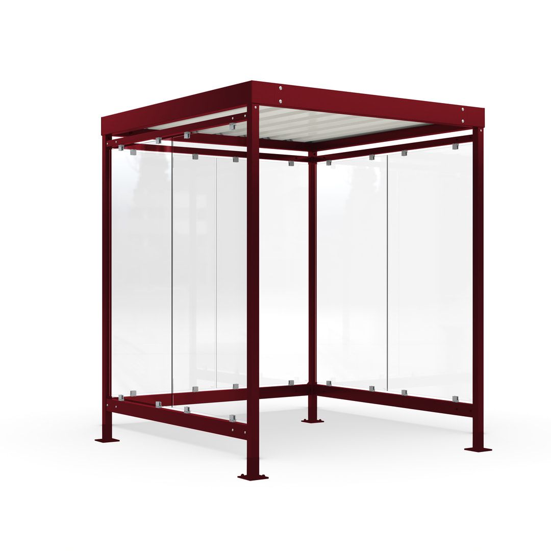 Raucherunterstand, Bushaltestelle, 6-7 Personen, 6 Wände, 2.510 x 2.165 x 2.165 mm (HxBxT), Maigrün