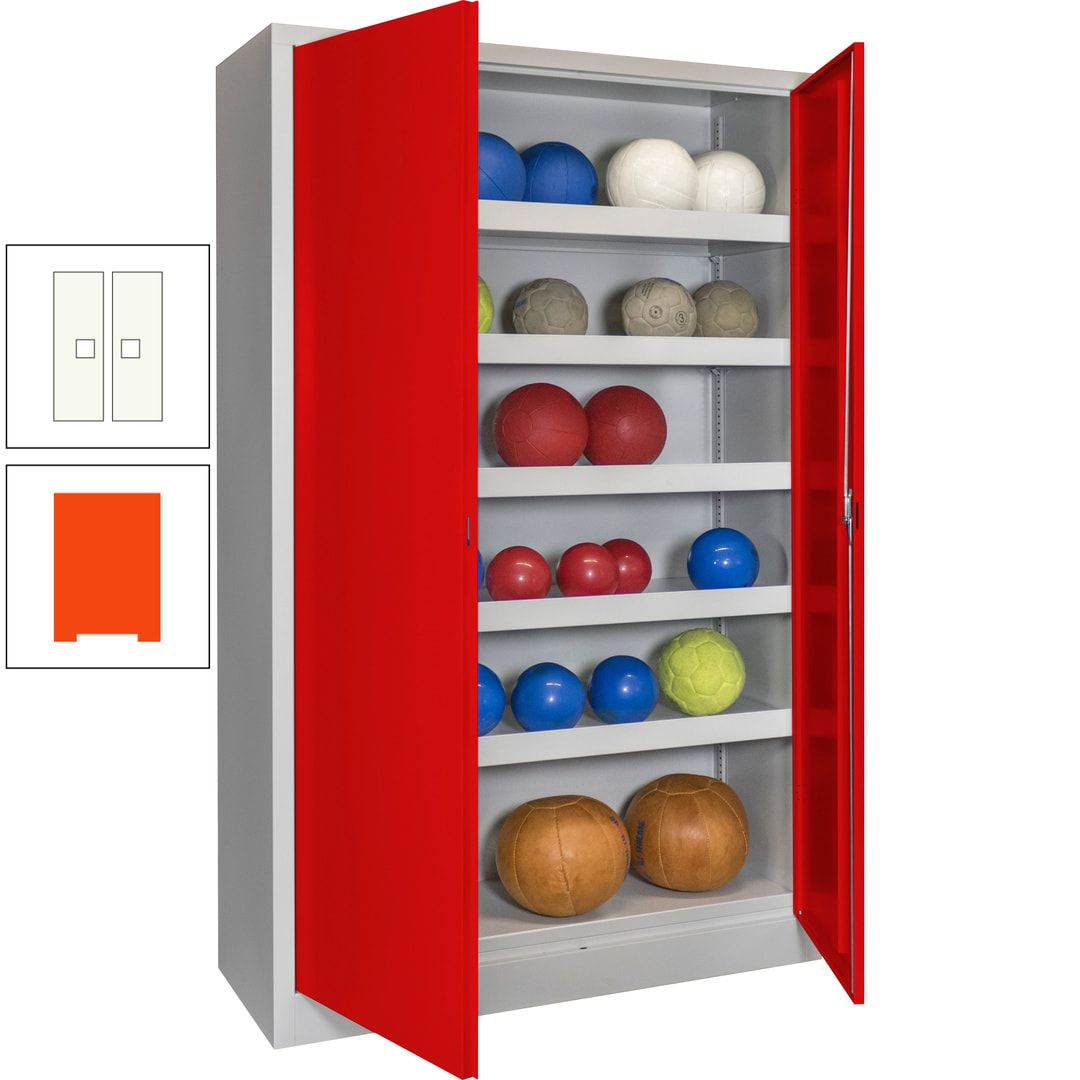 Ballschrank - Vollblechtüren - 5 Böden - 1.950x1.200x500 mm (HxBxT) - anthrazitgrau