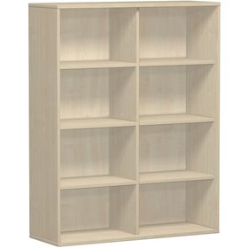 Büroregal, 4 Ordnerhöhen, Metallsockel/Standfüße, Dreischicht-Feinspan, Einlegeböden, 1.536 x 425 mm (HxT), Breite und Dekor wählbar