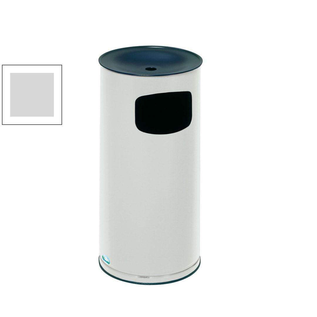 Abfallsammler - schwarzer Ascheraufsatz - rund - Volumen 44 l - 710 x 355 x 355 mm (HxBxT) - Edelstahl