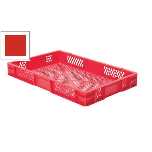 Eurobox - Eurokasten - Volumen 14,5 l - Boden und Wände durchbrochen - 75 x 400 x 600 mm (HxBxT) - VE 2 Stk. - blau