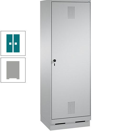 Doppel-Spind, Garderobenschrank, 1 Tür für 2 Abteile a 300 mm, Korpus anthrazitgrau, Türen anthrazitgrau, 1.800 x 600 x 500 mm (HxBxT)