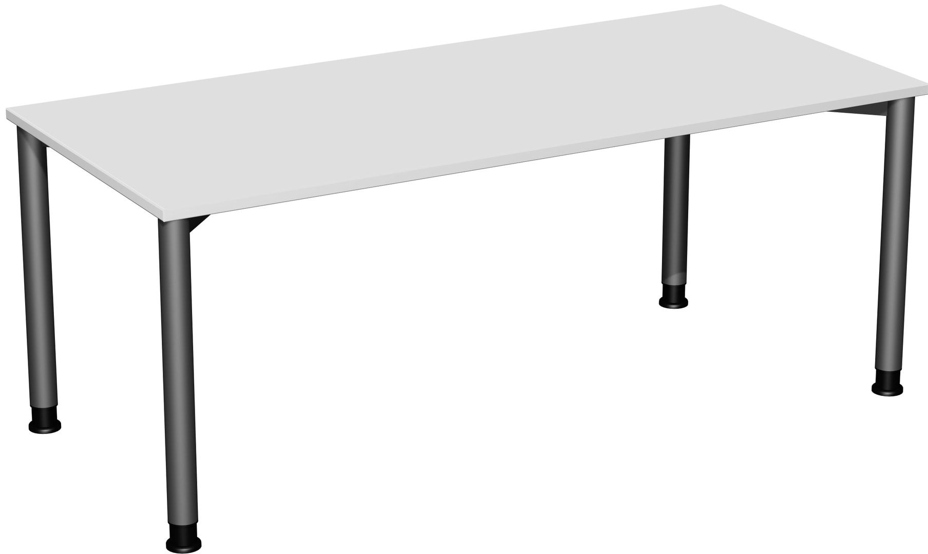 Schreibtisch - 4-Fuß Flex - Bürotisch - Höhe 680-800 mm - 1.000 x 800 mm (BxT) - Gestell anthrazit - Ahorn