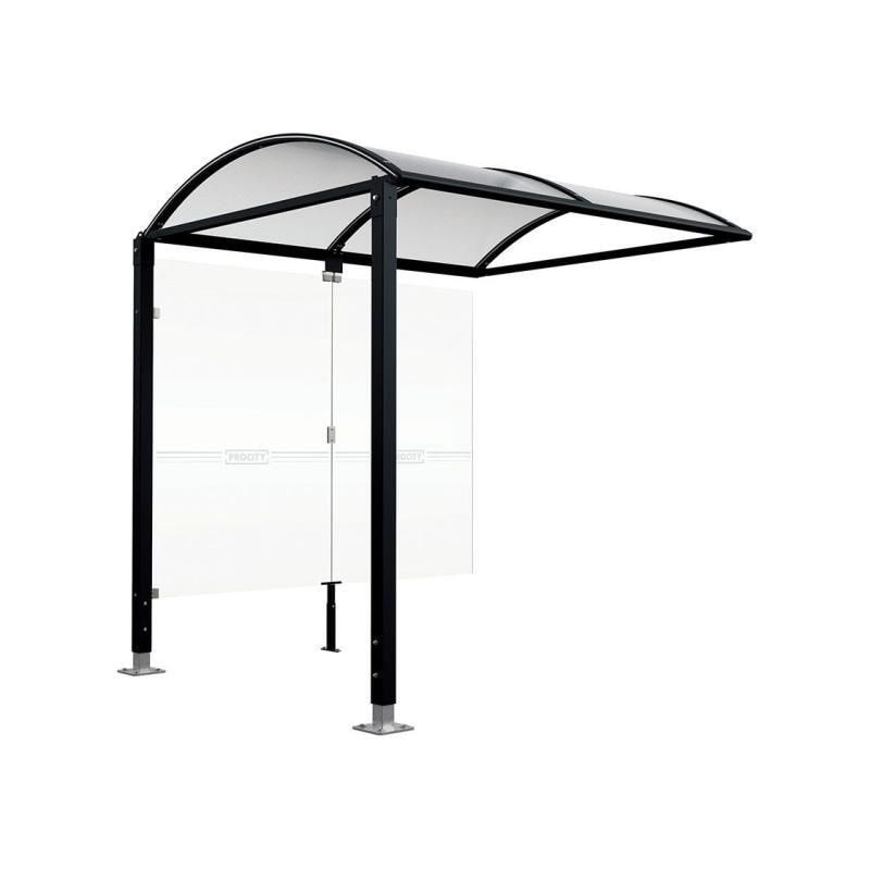 Fahrradunterstand, Fahrradüberdachung, Erweiterung, ESG, 2.635 x 2.500 x 2.090 mm (HxBxT), Bodenplatten, höhenverstellbar, Farbe enzianblau