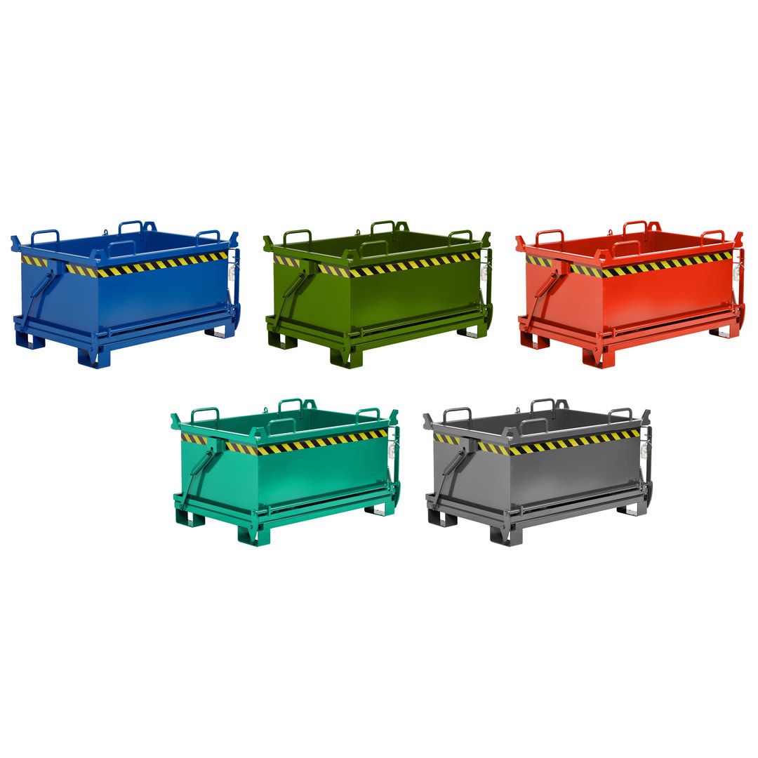 Klappbodenbehälter - 1.000 l Volumen - Traglast 1.250 kg - 2-fach stapelbar - kranbar - enzianblau