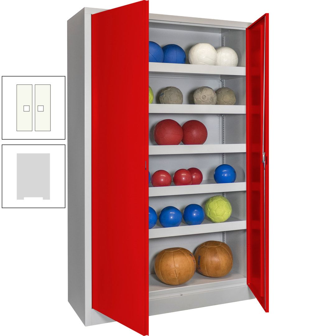 Ballschrank - Vollblechtüren - 5 Böden - 1.950x1.200x500 mm (HxBxT) - anthrazitgrau