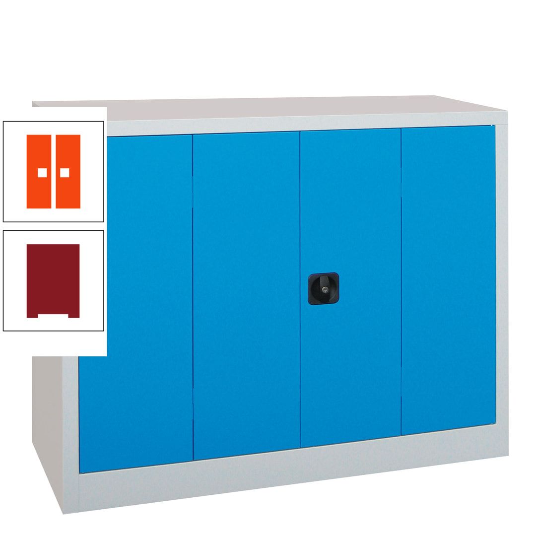 Falttürenschrank - 1.000x1.200x400 mm (HxBxT) - 2 Einlegeböden, gepulvert - Zylinderschloss - anthrazitgrau