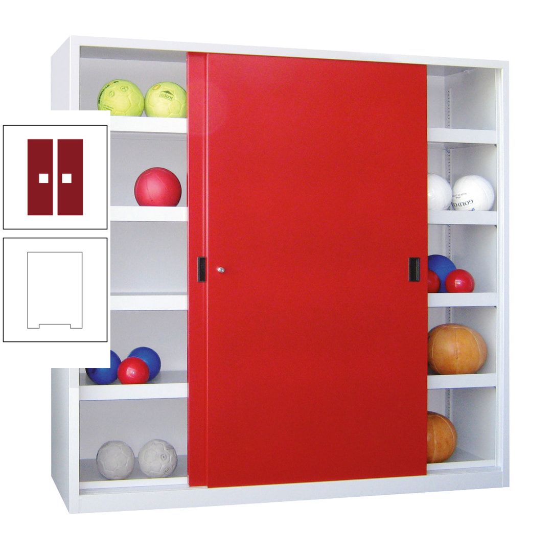 Ballschrank - Schiebetüren - Trennwand - 8 Böden - 1.950x1.500x600 mm (HxBxT) - anthrazitgrau