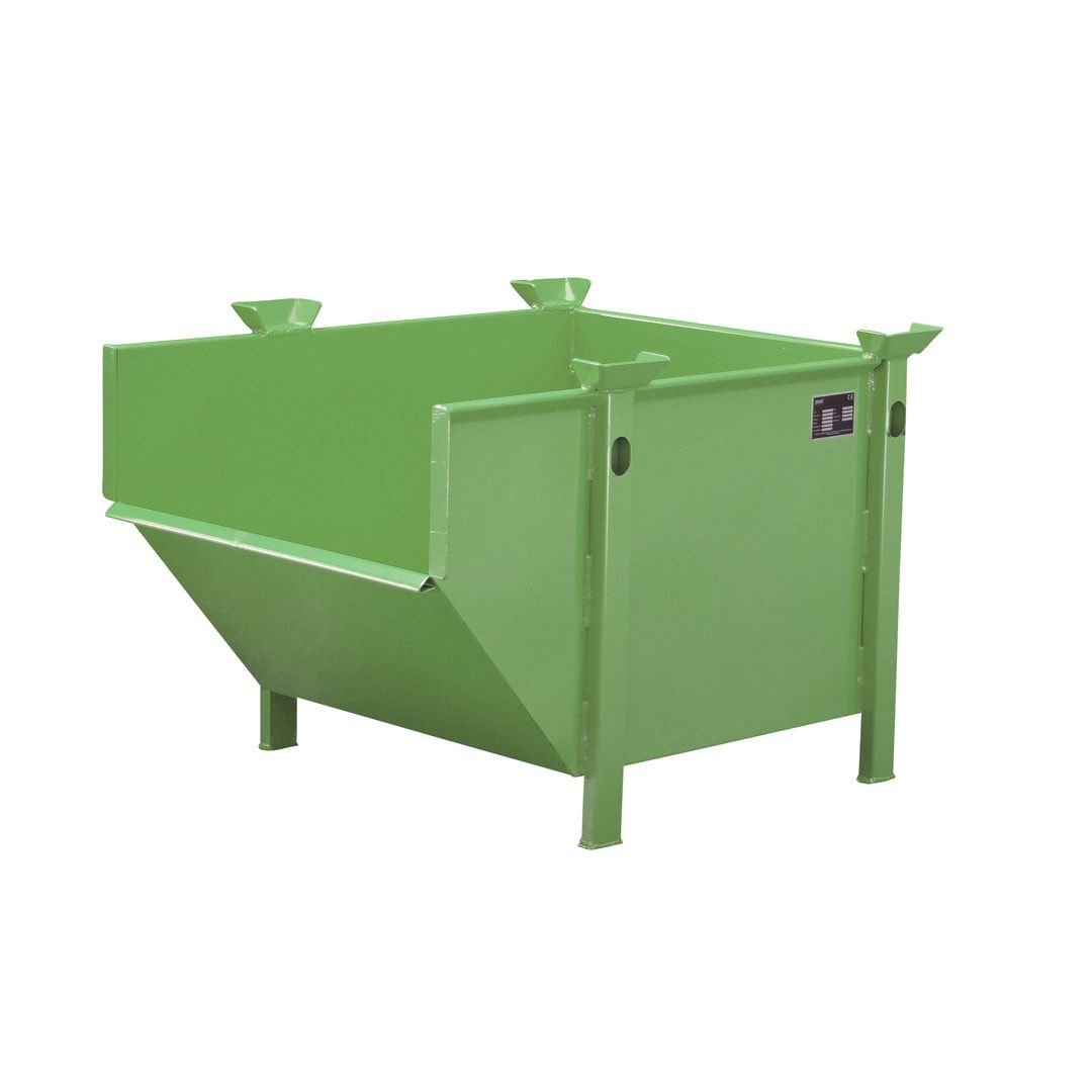 Materialbehälter - 500 l Volumen - Tragkraft 1.000 kg - stapel- und kranbar - feuerrot