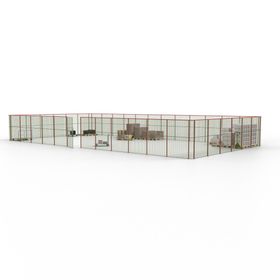 Maschinen Schutzgitter - Hallentrennwand - Sicherheitszaun - Tür - 54 m - 2.200 x 18.400 x 9.400 mm (HxBxT) - Farben wählbar