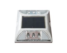 Solar-Straßenbolzen - 6 LED-Leuchten - Aluminium - 25 x 105 x 105 mm (HxBxT) - silber - VPE 6 Stück