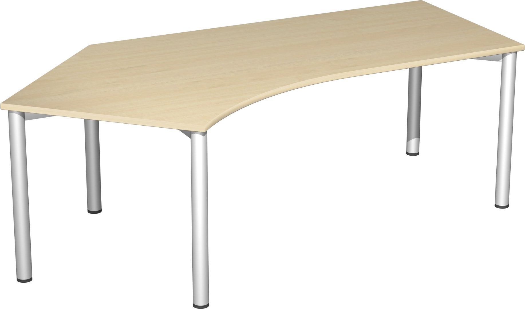 Winkel-Schreibtisch - Winkel links - 4-Fuß Flex - 720 x 2.166 x 1.130 mm (HxBxT) - Gestell anthrazit - Ahorn