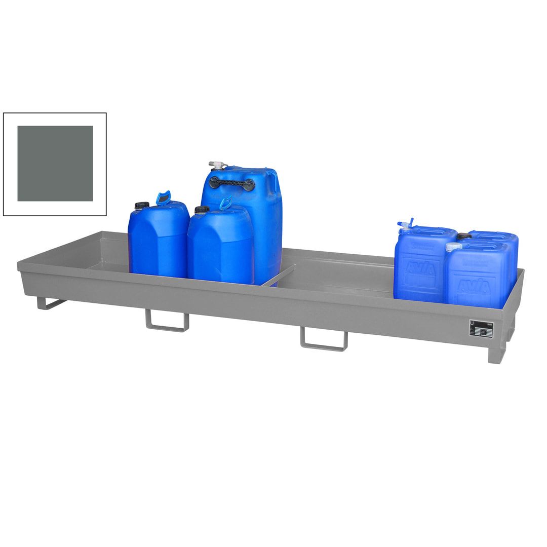 Ineinander stapelbare Auffangwanne - Stahl - 280 l Volumen - Breite 2.400 mm - feuerrot