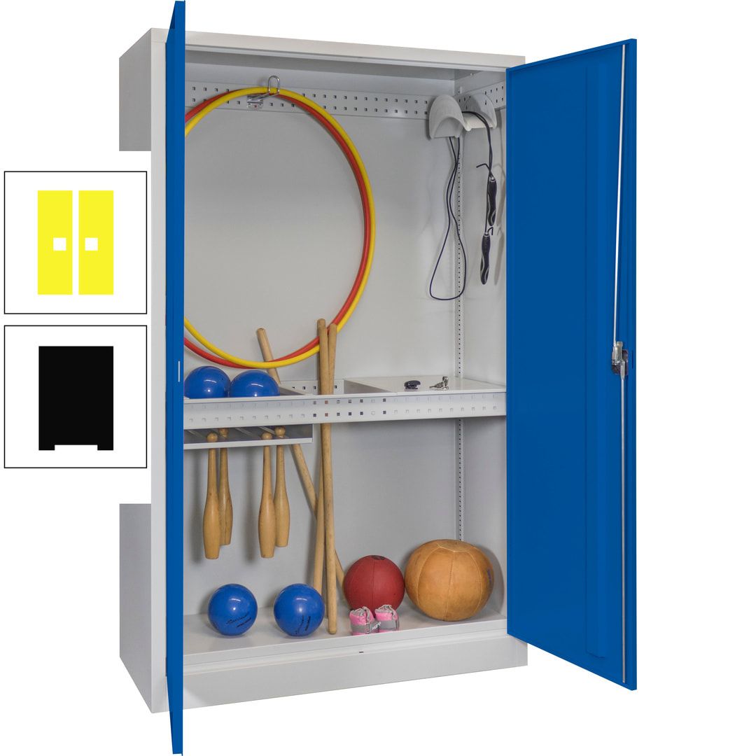 Sportschrank - Vollblechtüren - Variante 3 - 1.950x1.200x500 mm (HxBxT) - anthrazitgrau