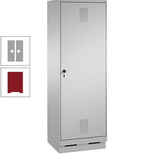 Doppel-Spind, Garderobenschrank, 1 Tür für 2 Abteile a 300 mm, Korpus anthrazitgrau, Türen anthrazitgrau, 1.800 x 600 x 500 mm (HxBxT)
