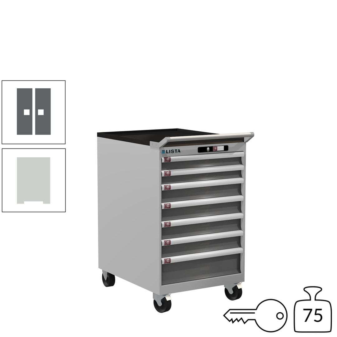 Lista Schubladenschrank - 14.373.010 - 990 x 564 x 725 mm (HxBxT) - 7 Schubladen - 75 kg - Key Lock - lichtblau (RAL 5012)