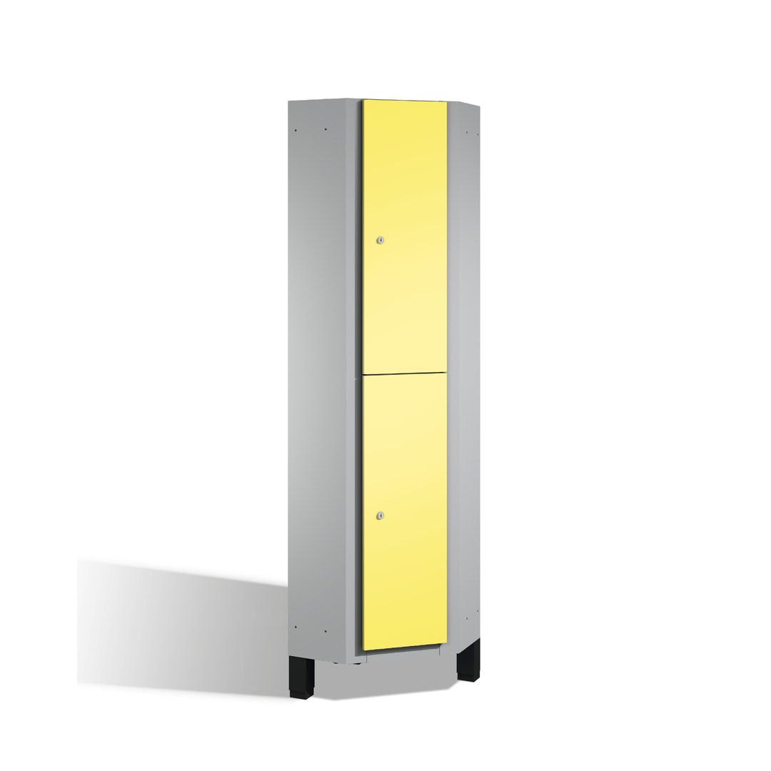 Eckschrank, Spind, auf Füßen, 2 Personen, 1.980 x 500 mm (HxT), Korpus anthrazitgrau, Tür anthrazitgrau