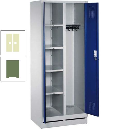 Mehrzweckschrank, Doppeltüren, Füße, 2 Abteile a 300 mm, Korpus anthrazitgrau, Tür anthrazitgrau, 1.800 x 600 x 500 mm (HxBxT)