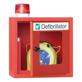 Defibrillatorenschrank mit akustischem und optischem Alarm - 490 x 400 x 200 mm (HxBxT) - Sichtfenster - Farbe wählbar
