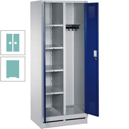 Mehrzweckschrank, Doppeltüren, Füße, 2 Abteile a 300 mm, Korpus anthrazitgrau, Tür anthrazitgrau, 1.800 x 600 x 500 mm (HxBxT)