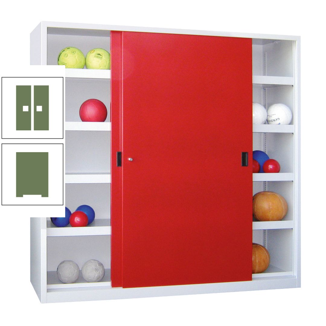Ballschrank - Schiebetüren - Trennwand - 8 Böden - 1.950x1.500x600 mm (HxBxT) - anthrazitgrau