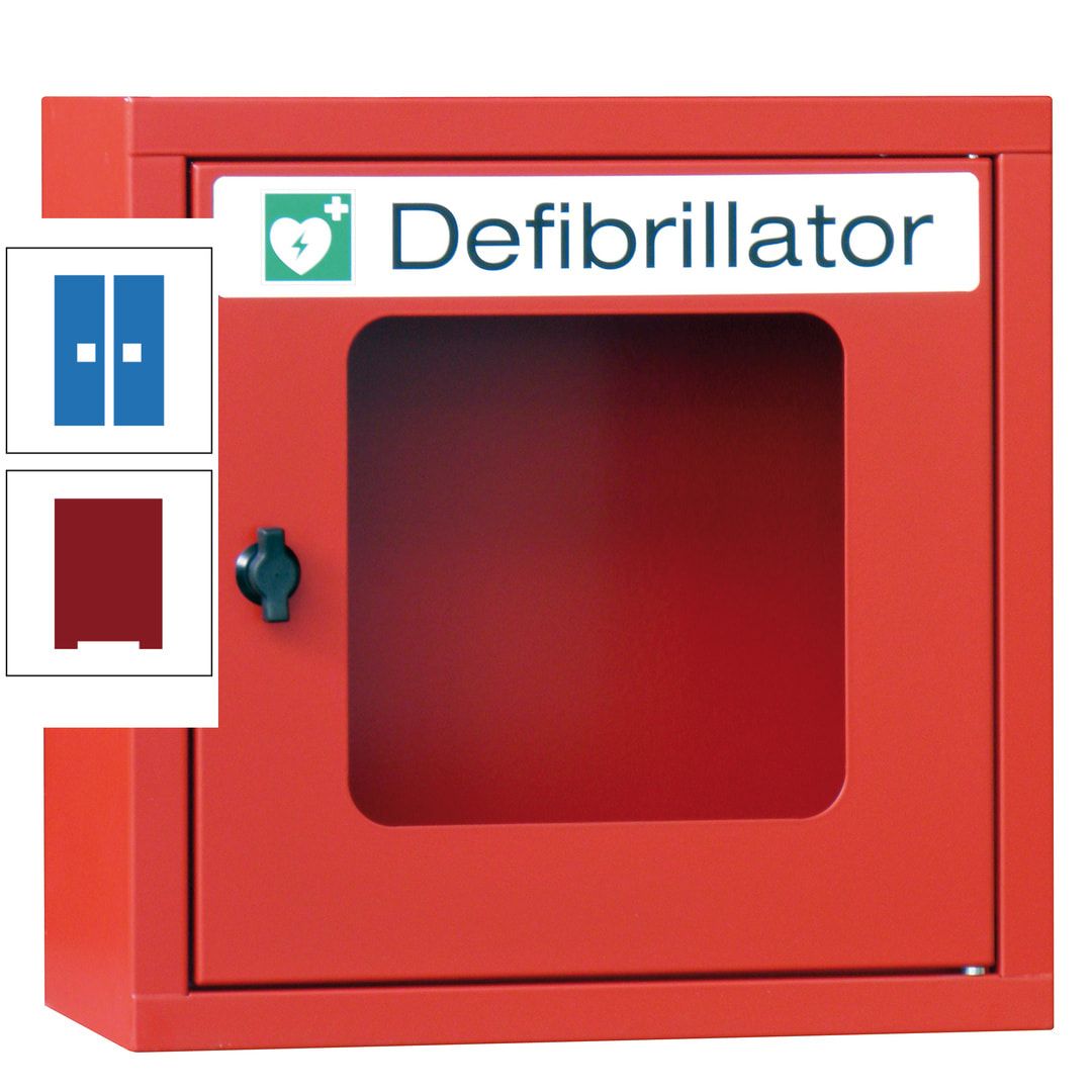 Defibrillatorenschrank - 400 x 400 x 200 mm (HxBxT) - Sichtfenster - anthrazitgrau