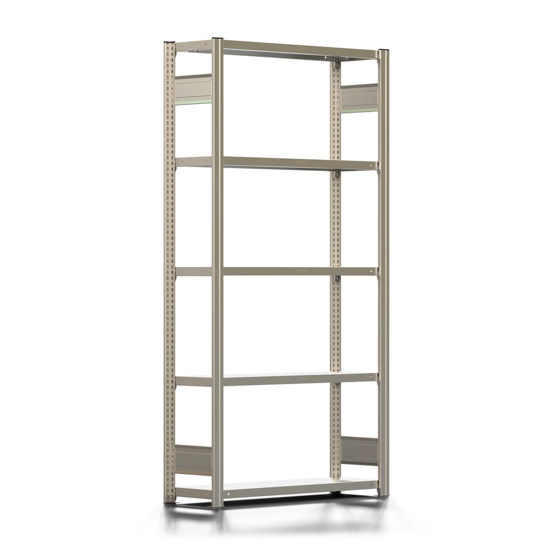 Fachbodenregal mit Tiefenriegel - 150 kg - 2.000 x 1.005 x 300 mm (HxBxT) - Anbauregal - Rahmen enzianblau - Böden verzinkt - BERT