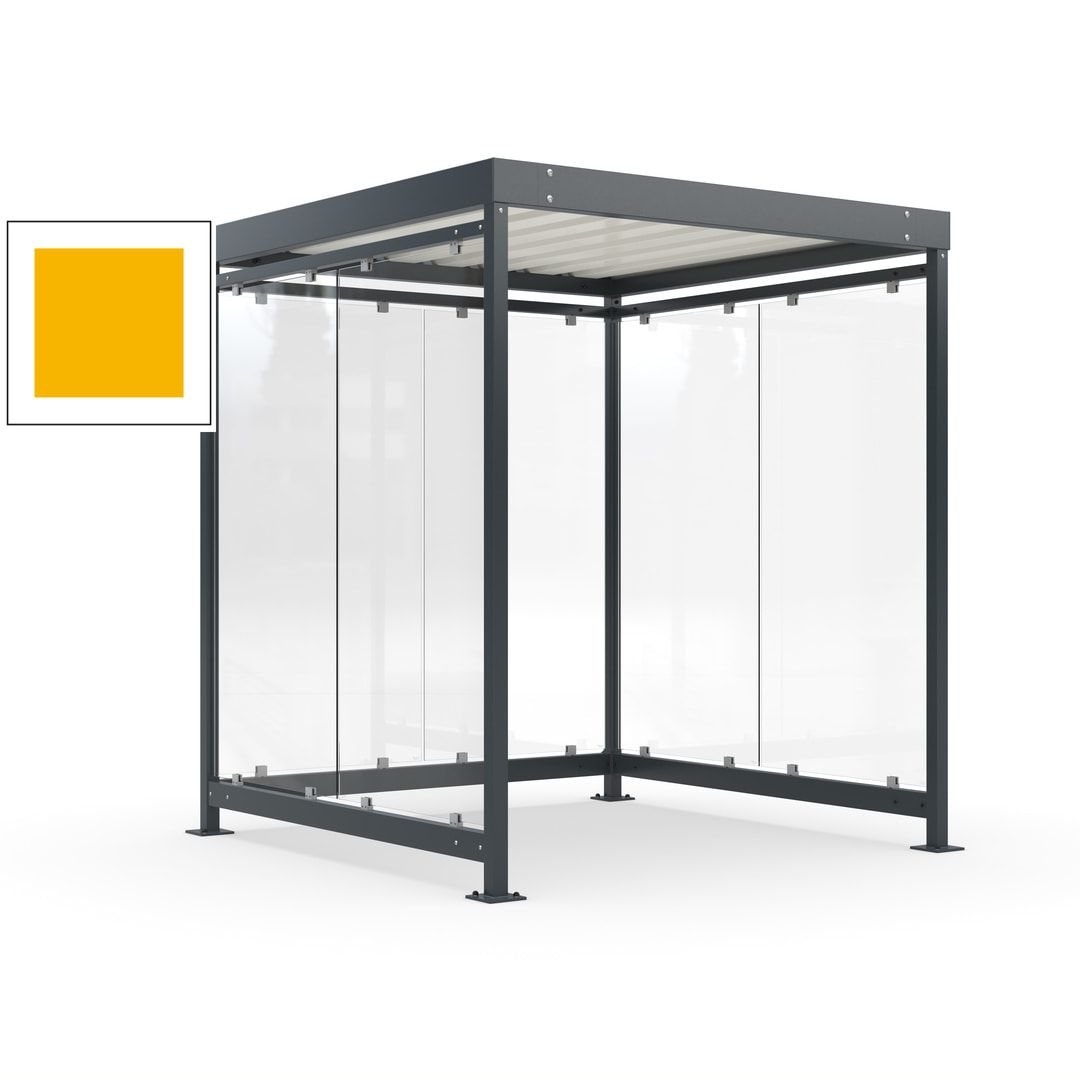 Raucherunterstand, Bushaltestelle, Bausatz, 6-7 Personen, 6 Wände, 2.510 x 2.165 x 2.165 mm (HxBxT), Achatgrau
