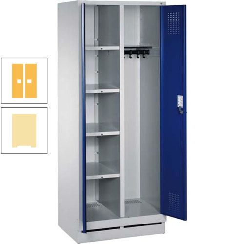 Mehrzweckschrank, Doppeltüren, Füße, 2 Abteile a 300 mm, Korpus anthrazitgrau, Tür anthrazitgrau, 1.800 x 600 x 500 mm (HxBxT)
